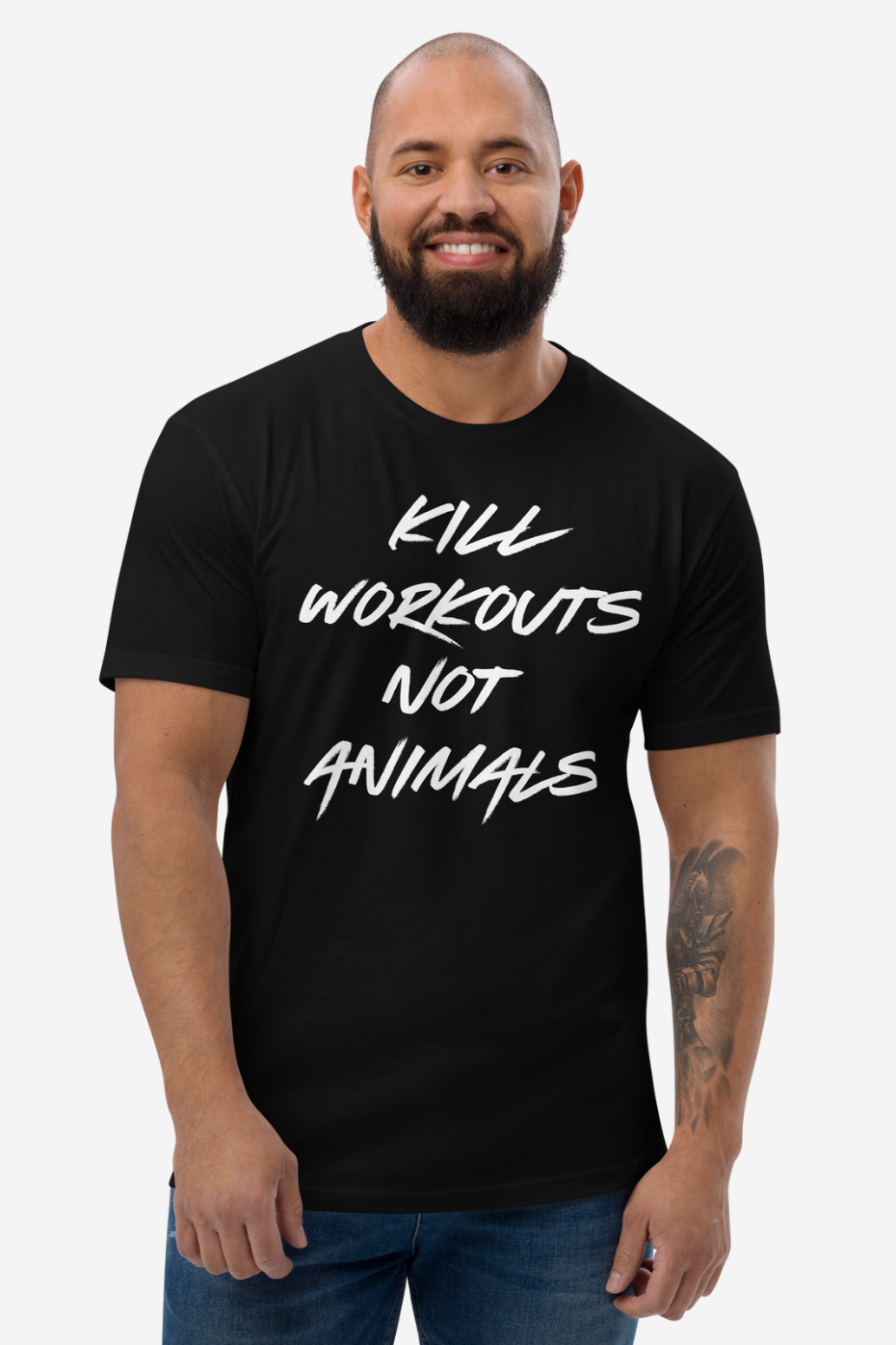 Kill Workouts Not Animals Men's Fitted T-Shirt