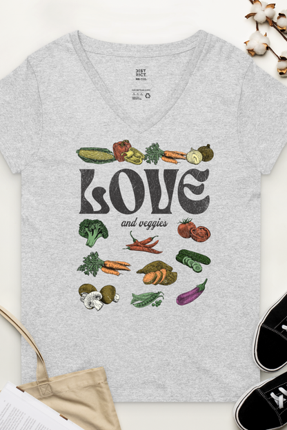 Love & Veggies Women’s recycled v-neck t-shirt