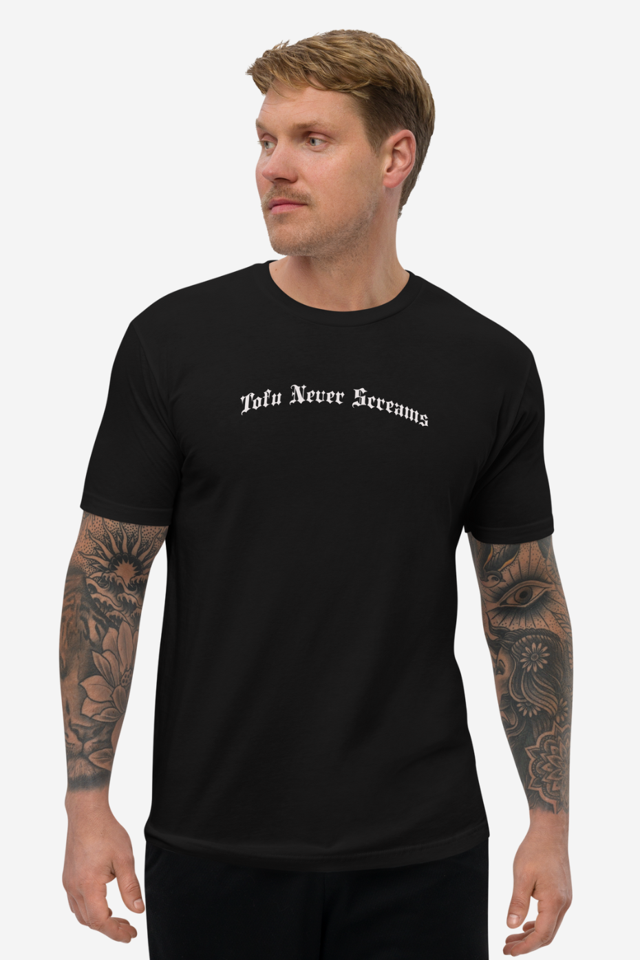 Tofu Never Screams Men's Fitted T-Shirt