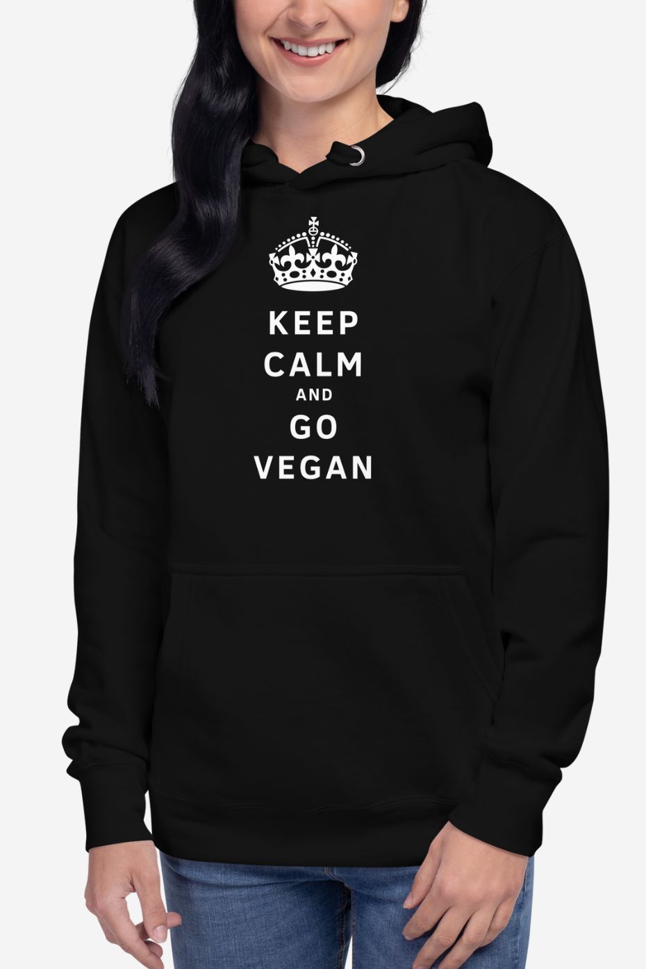 Keep Calm and Go Vegan - Unisex Premium Hoodie