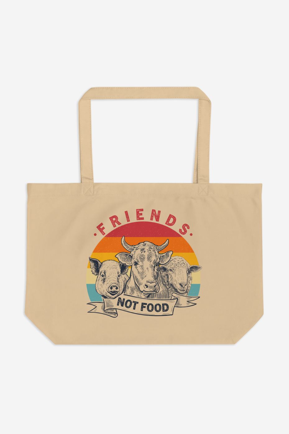 Friends Not Food - Large organic tote bag