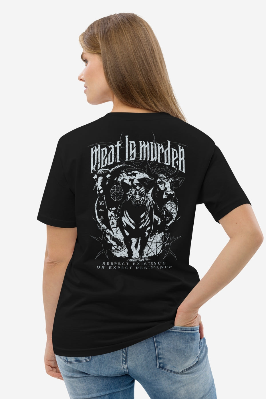 Meat is M*rder Unisex T-Shirt (back)