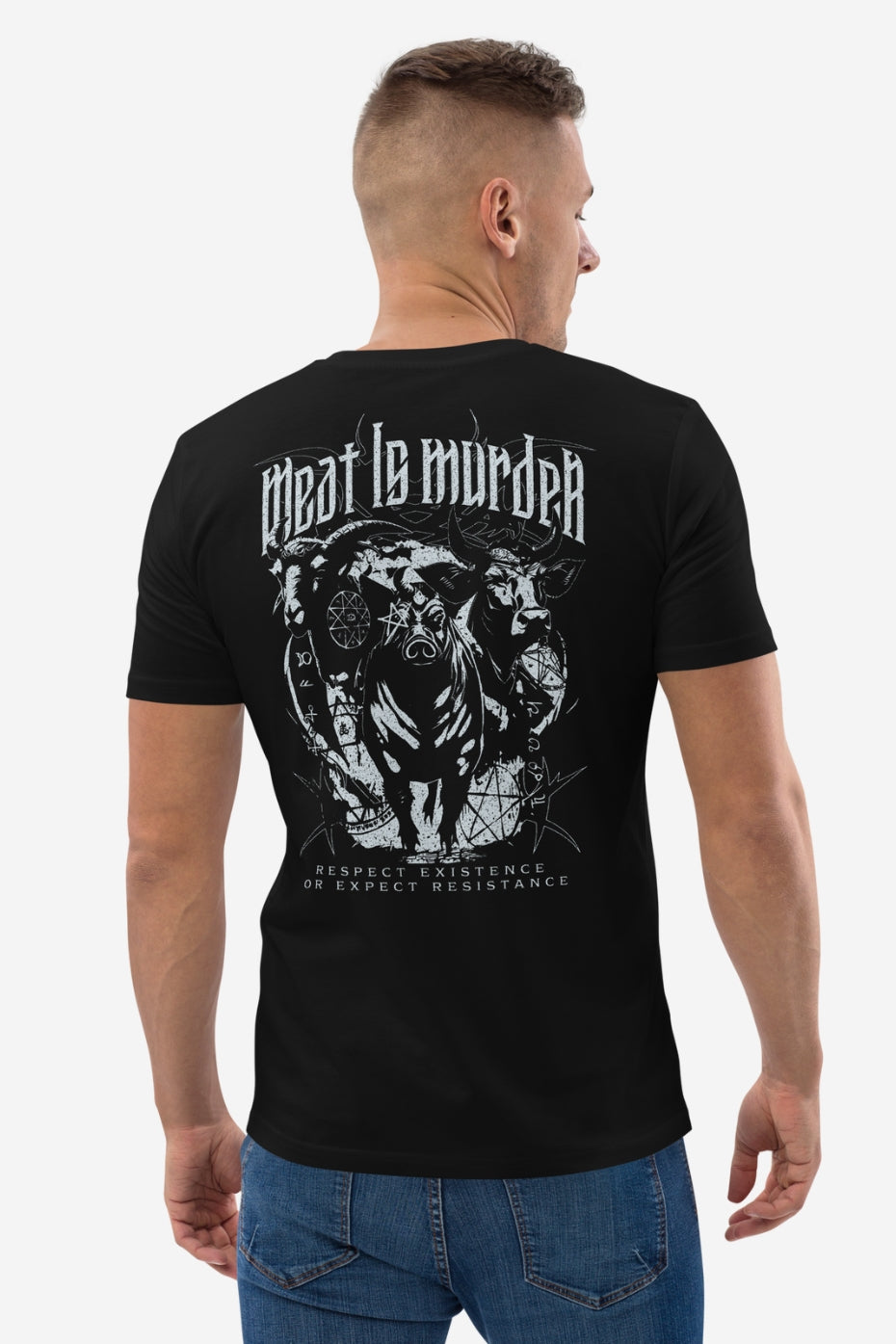 Meat is M*rder Unisex T-Shirt (back)