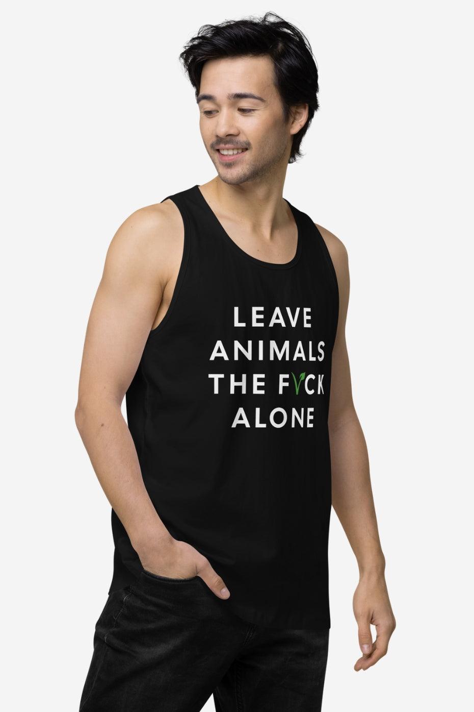Leave Animals Alone Men’s premium tank top
