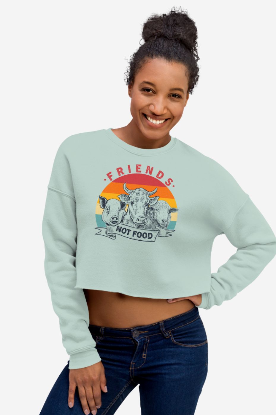 Friends Not Food - Crop Sweatshirt