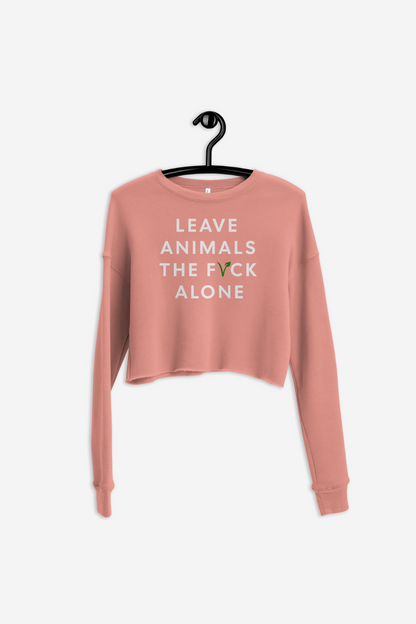 Leave Animals Alone Crop Sweatshirt