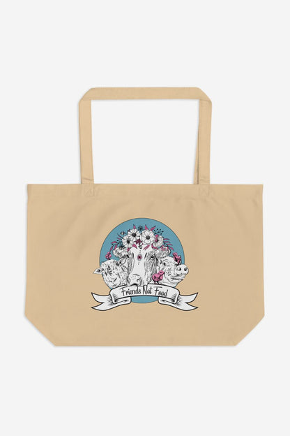 Friends Not Food - Large organic tote bag
