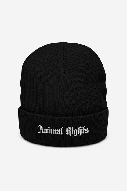 Animal Rights Recycled Ribbed Knit Beanie