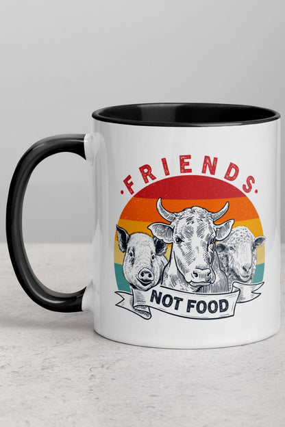 Friends Not Food - Mug with Color Inside