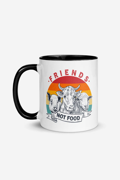 Friends Not Food - Mug with Color Inside