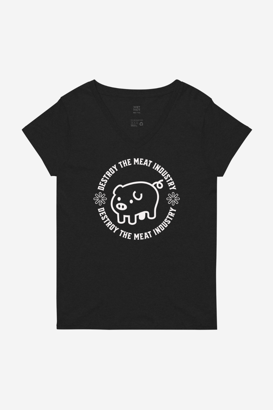 Destroy The Meat Industry Women’s recycled v-neck t-shirt