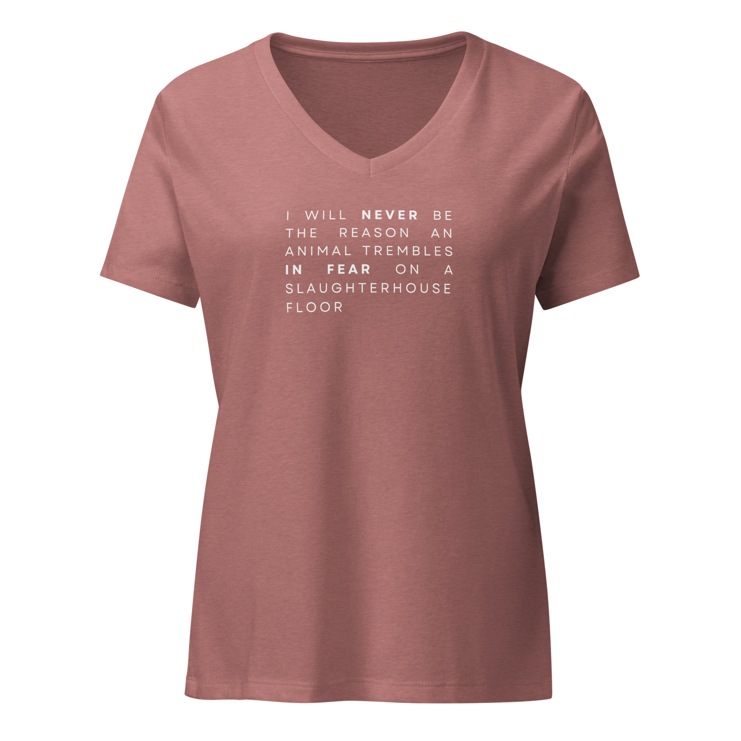 I Will Never Women’s relaxed V-Neck t-shirt