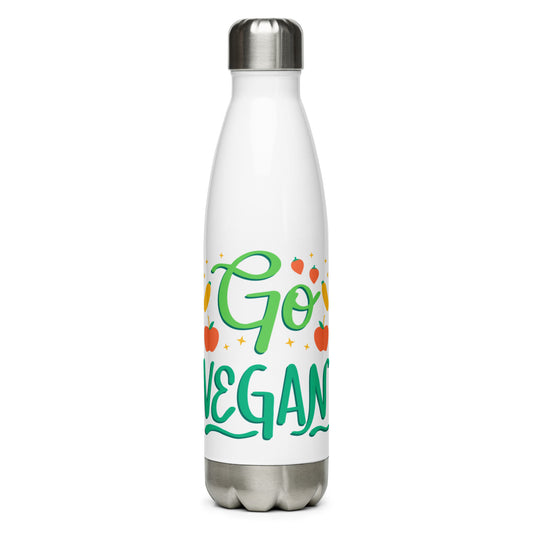 Go Vegan - Stainless Steel Water Bottle